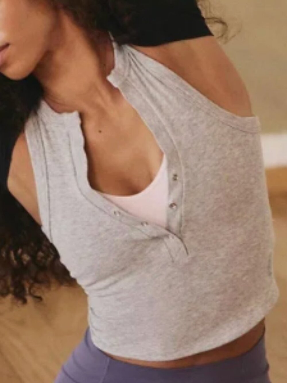 Free People Movement Women's "Alignment Tank" In Heather Gray M/L - NWT